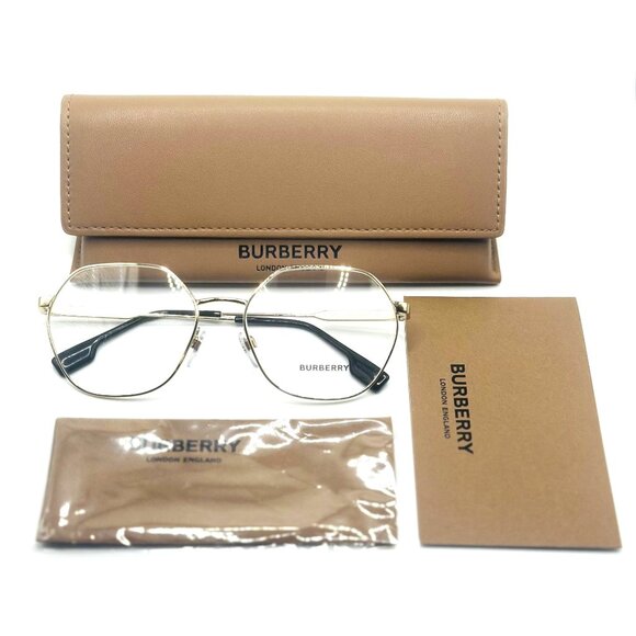 NEW BURBERRY B 1350 1109 Gold Women Eyeglasses 56mm 17 140 - Picture 10 of 10